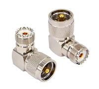 Boobrie 2*UHF Maschio a Femmina Connettore UHF SO239 Connettore ad Angolo Retto PL259 Connettore ad Angolo Retto PL259 Connettore UHF a forma di L Connettore Cavo Coassiale