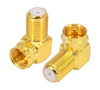 Boobrie 2 x F Connettore 90 Gradi F Maschio a Femmina F Spina Antenna TV ad angolo retto F Tipo F Adattatore Accoppiatore F Maschio Femmina per Satellite Sky Virgin, TV a parete, Cavo satellitare