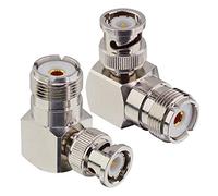 Boobrie 2 x L Forma UHF a Connettore BNC Connettore BNC Maschio a Femmina UHF Connettore BNC a UHF L ad angolo retto 90 gradi RF Cavo Coassiale adattatore BNC maschio a SO239 Connettore