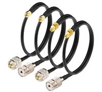 Boobrie 4 cavi da SMA a UHF da 50 cm, kit SMA a PL259 SO239 0 - 6 GHz, Low Loss UHF SO239 PL259, prolunga CB cavo antenna radio LMR200 equivalente, migliore di RG58