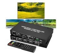 BOOBRIE 4K60 Video Wall Controller 1x4, True 4K @ 60Hz HDMI Input Output Wall Processor Supporto 2x2 1x2 1x3 1x4 2x1 3x1 4x1, FPGA Chip per Zero Lag, Rotazione 180°, Edge Mask, Max 4 TV in 1 Parete
