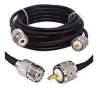 BOOBRIE 5M UHF Cavo SuperFlex Cavo Coassiale RG58 Aggiornato Cavo Coassiale Adattatore PL259 SO239 Cavo Coassiale UHF Maschio a UHF Femmina Cavo Prolunga CB Cavo Bassa Perdita per CB Ham Radio/Antenna
