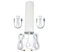 BOOBRIE 698-2700MHz 4G Esterna 10DBi Dual SMA Connettore Maschio RG174 Cavo 5M WiFi Antenna ad Alto Guadagno 3G 4G LTE Omnidirezionale per Router Hotspot