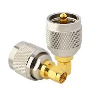 BOOBRIE Adattatore da SMA a PL259 2 PCS Connettore Coassiale Spina UHF a Spina SMA Adattatore per Antenna a Bassa Perdita da UHF a SMA per Antenna/Trasmissione/Radio/W-lan