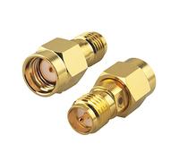 Boobrie Aggiornato 2PCS RP SMA Maschio a RP SMA Femmina Placcato Oro Adattatore RP-SMA Maschio a RP-SMA Femmina Prolunga RP-SMA Maschio per FPV Drone Signal Booster Dispositivo LAN Wireless