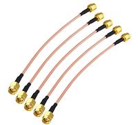 Boobrie Cavo Coassiale RG316 SMA Maschio-Maschio 15cm 50Ω - Kit 5 Pezzi con Connettori Dorati,RoHS - per Prolunga Antenna WiFi, Router 4G/5G, Droni e Sistemi RF