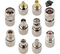 Boobrie Kit Connettore N Maschio 10PCS Connettore coassiale RF Tipo N Maschio a Tipo F/N a Tipo N/N a UHF/N a BNC/N a SMA Maschio Femmina N Maschio Adattatore per Cavo Coassiale,LMR