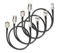 Boobrie Kit di 4 cavi da BNC a UHF da 50 cm, da BNC a PL259 SO239, 0-6 GHz, estensione antenna radio CB a bassa perdita equivalente LMR200, migliore di RG58