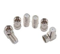 BOOBRIE Set con 6 Connettori Tipo F RG6 Connettori F Maschio a Femmina/F Femmina a Femmina/F Maschio a Maschio per Montaggio su TV a Schermo Piatto, Cavo Coassiale e Piastra da Parete