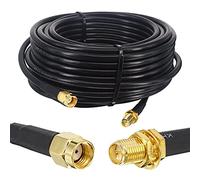 Boobrie SuperFlex Cavo Coassiale RG58 Aggiornato RP SMA Cavo 10M Cavo coassiale RP-SMA Maschio a RP-SMA Femmina Cavo Antenna per antenna WiFi 4G Router wireless Wifi Hotspot telecamera IP