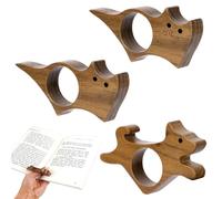 Boocalny 3 supporti per pagine in legno di noce, per lettura, libri di cani e gatti, per lettori, amanti dei libri, insegnanti, scrittori, topi di biblioteca, regali innovativi per la lettura