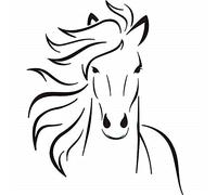 BooDecal - Adesivo da parete con sagoma di cavallo Mustang, decorazione murale per camera da letto, stanza dei bambini, 22 x 27,5 cm