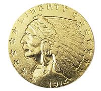 BoodLo 12 Diverse Monete d'oro da 2,5 centesimi con Teste di Indiani d'America del 1908~1915, 1926~1929, 1914