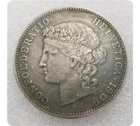 BoodLo Antiquariato Artigianato Svizzero 1909-B Moneta da 5 franchi Svizzera Moneta commemorativa Dollaro d'Argento