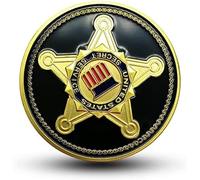 BoodLo Medaglia in Metallo Medaglia dei Servizi Segreti statunitensi Moneta placcata in Oro Distintivo Militare Moneta della Sfida Artigianato Dipinto in altorilievo, 金色