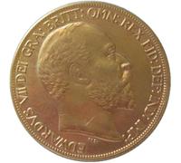 BoodLo Moneta commemorativa placcata in Oro con Replica estera Britannica da 2 sterline d'oro del 1902
