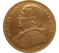 BoodLo Moneta Italiana del 1866 da 100 Lire in Rame Puro Placcato Oro Collezione Artigianale di Monete da Un Dollaro in Argento Antico