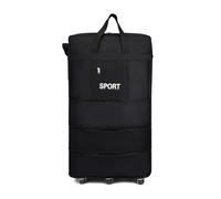 BooeDareno Airline Checked Bag Oxford Grande Capacità Viaggio Universale Ruota Pieghevole Bagagli Trasloco Sacchetto di Stoccaggio Rotolamento Cubi di Imballaggio, Nero 110 x 48 x 28 cm, Taglia unica
