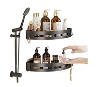 BooeDareno Need To Punch The Bagno Shampoo Rack Mensola Bagno Mensola Multifunzionale Scaffale Portasciugamani Mensola (Argento-B-3pcs)