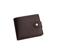 BooeDareno Piccola borsa a portafoglio corta in pelle PU multi porta carte studenti ultra-sottile in pelle bovina portamonete clip pochette per uomo donna, Caff, Taglia unica