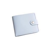 BooeDareno Piccola borsa a portafoglio corta in pelle PU multi porta carte studenti ultra-sottile in pelle bovina portamonete clip pochette per uomo donna, Azzurro, Taglia unica