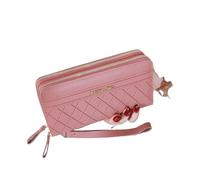 BooeDareno Portafoglio da donna lungo Portafogli Femminili Nappa Portamonete Porta Carte Portafogli Doppia Cerniera In Pelle PU Frizione Lusso Soldi Telefono Borsa, A-rosa scuro, Taglia unica