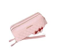 BooeDareno Portafoglio da donna lungo Portafogli Femminili Nappa Portamonete Porta Carte Portafogli Doppia Cerniera In Pelle PU Frizione Lusso Soldi Telefono Borsa, A-rosa, Taglia unica