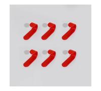 BooeDareno Set di 6 ganci autoadesivi a forma di J, in plastica, per porta, parete, colore caramella, resistenti, per cucina, bagno, camera da letto, corridoio (rosso)