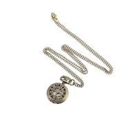BooeDareno Vintage Pocket Piccolo Orologio Steampunk Quarzo con Catena Hollow Cuore Cover Collana Bronzo Colore Lega Orologio Uomo Regalo, bronzo, misura unica