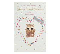 Boofle Biglietto di anniversario figlio e nuora con busta, design carino