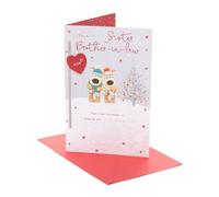Boofle Biglietto di Natale per cognato e cognato, regalo di Natale, per lei/lui, design carino, con busta, 22,9 x 14,9 cm