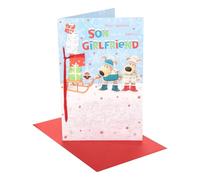 Boofle Biglietto di Natale per figlio e fidanzata, regalo di Natale, per lei/lui, design carino, con busta, 25,4 x 16,5 cm