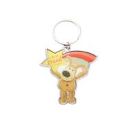 Boofle Xpressions - Portachiavi unisex in acciaio INOX smaltato, con scritta Dad, Best Friend Ever, Taglia unica, Moderno