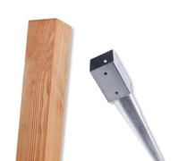 BooGardi Pali in legno impregnato · 18 misure · 7 x 7 x 140 cm 1 pezzo con manicotto · pali quadrati con testa piatta · pino · travi in legno squadrato