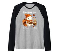Boojee Ghosting You for Coffee And Books Fall Ghost Reading Maglia con Maniche Raglan