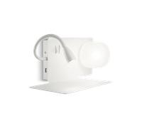 book-1 ap2 Applique Led con luce lettura e presa USB bianco [EEK: A]