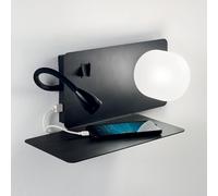 book-1 ap2 Applique Led con luce lettura e presa USB nero [EEK: A]