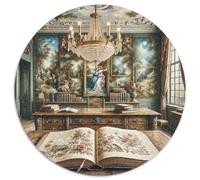 Book 1000 Pieces Jigsaws Stress Reliever Difficult Challenge for Adults Kids Unique Challenge Games Landscape Round Home Decor Gifts And Gifts 1000pcs (67.5x67.5cm)