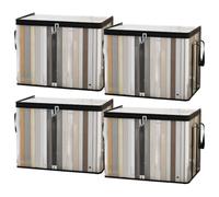 Book Bins, 4 Piece Storage Bags, Heavy Duty Clear Organizer