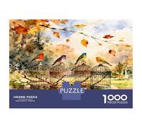 Book Bird Autumn 1000 Pezzi Puzzle Literary Nature Serenity Puzzle Premium Cartone Extra Spesso - Preferito Dai Collezionisti, Relax Mentale, Pause Ufficio, Viaggio E Regali Festivi 38x26cm/1000pcs