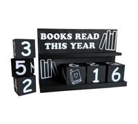 Book Counter, Modern Reading Tracker, Display Sign Stand, Page Tracking Number Board, Minimalist Reading Log Decor for Classroom, Bedside, Library, Workplace, 14.5x4x10cm