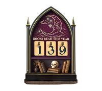 Book Counter Sign - Enhances Reading Progress, Moon Star Wooden Tracker Goal Display, 15cm Handcrafted Design + 30 Number Signs, Premium Bookish Decor, For Readers Teachers & Librarians, 999 Goal