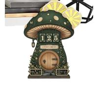 Book Counter Tracker - Mushroom Shape Reading Ornament, Tabletop Number Display with Charm, Wooden Page Marker with Stand, Study Room Library Decor, Motivation Tool for Students