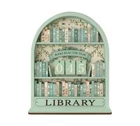 Book Counter Tracker - Vintage Wooden Bookshelf Decor, Book Counter Sign