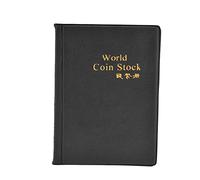 Book da collezione di monete 120 tasche in PVC Copertura PU Design trasparente Design morbido Album di monete per texture chiari altamente resistente per collezionisti di monete (Nero)