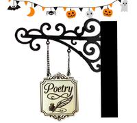 Book Decor Shelf, Bookworm Wall Sign, Reader Themed Hanging, 8,27 x 7,48 pollici Rustic Wooden Look, 10 x 6 pollici, Vintage White, Lightweight Build for Home Library, Classroom, Space