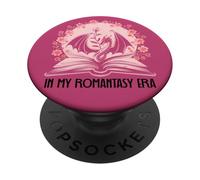 Book Dragon Fantasy Era Romantasy Bookish Pink Books Lovers PopSockets PopGrip Adesivo