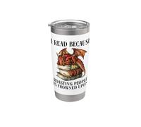 Book Dragon I Read Because Roasting People is Frowned Upon Bicchiere termico in acciaio inox doppia parete