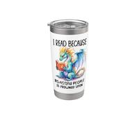Book Dragon I Read Because Roasting People is Frowned Upon Bicchiere termico in acciaio inox doppia parete