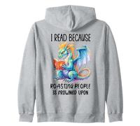 Book Dragon I Read Because Roasting People is Frowned Upon Felpa con Cappuccio